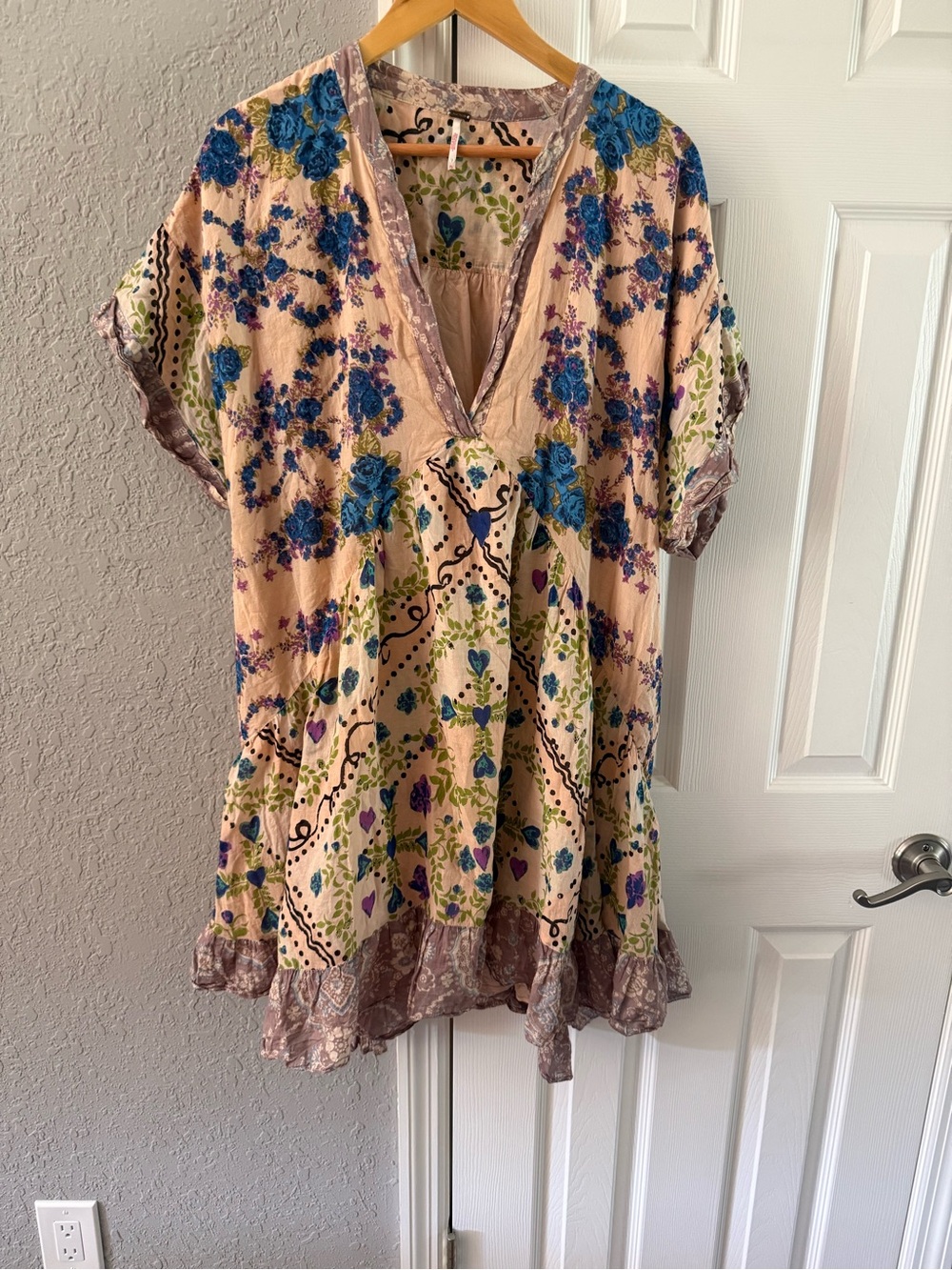 Free People Peach Printed Agnes Dress